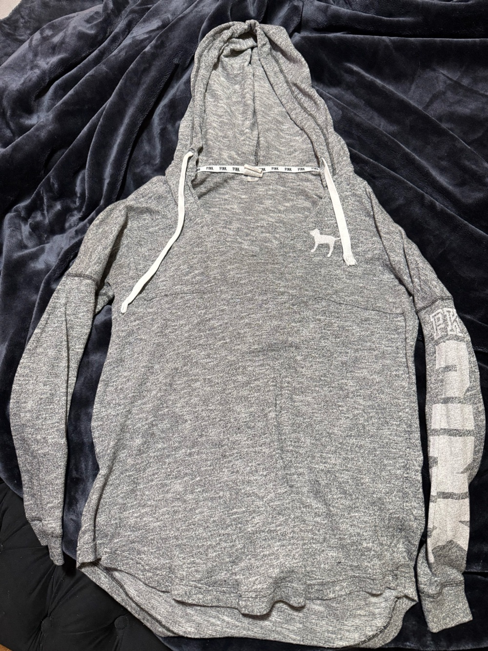 PINK Heather Gray Pullover Hoodie